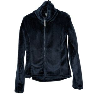 Bench Teddy Fleece Full Zip Jacket Navy Blue Small Funnel Collar
